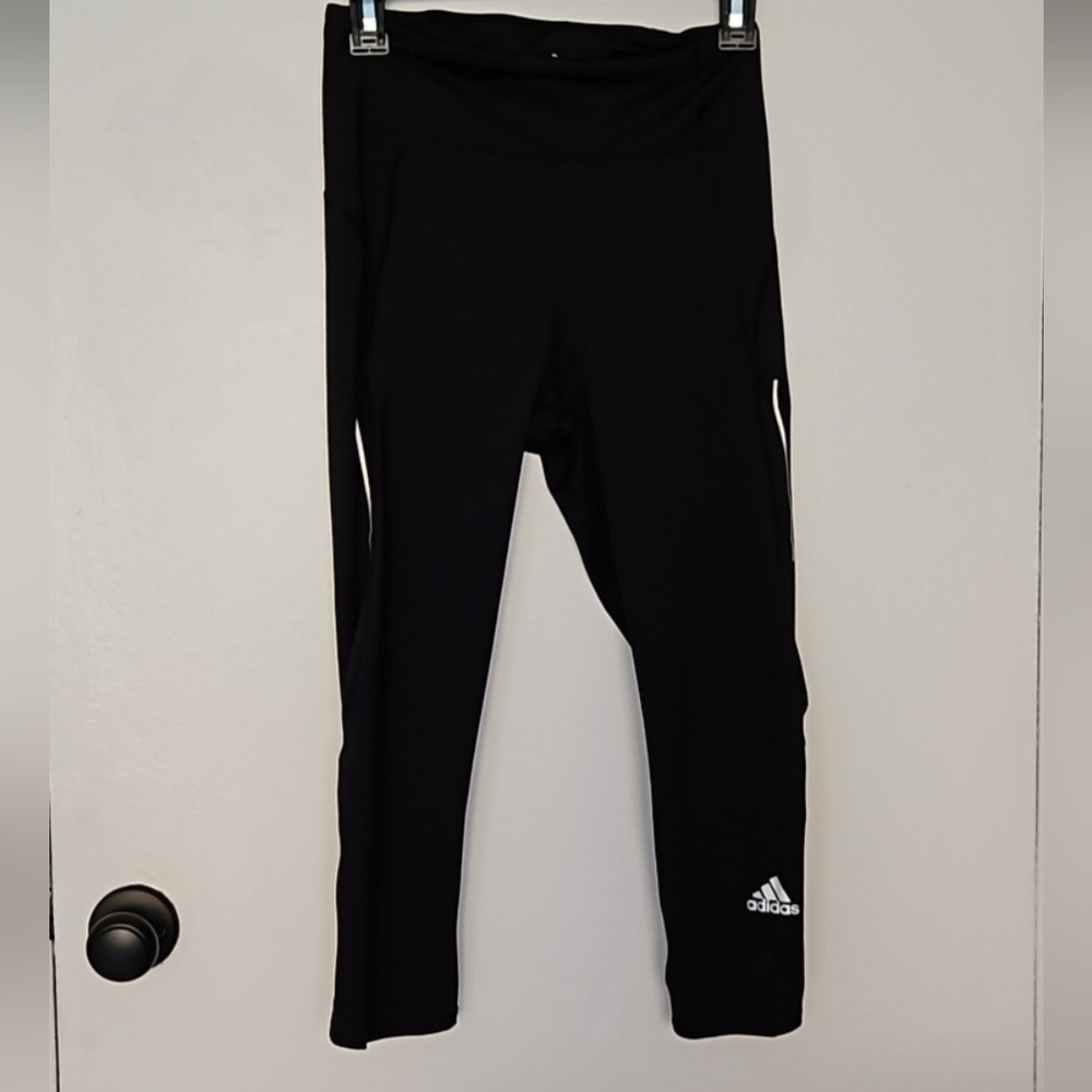 ADIDAS high rise Cropped Running Prime Green Leggings